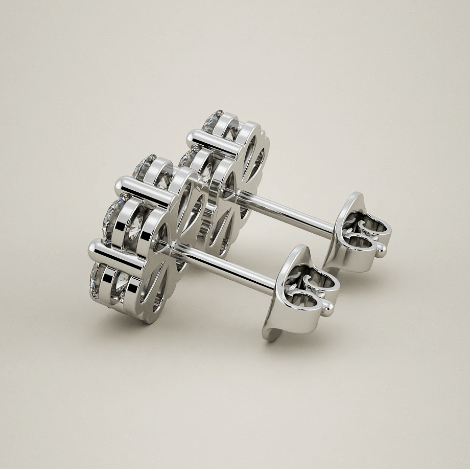 Demi - Diamond Cluster Earrings. Total 1.50 Carats — hand-finished lab grown engagement ring by Monroe Yorke Diamonds — view 4