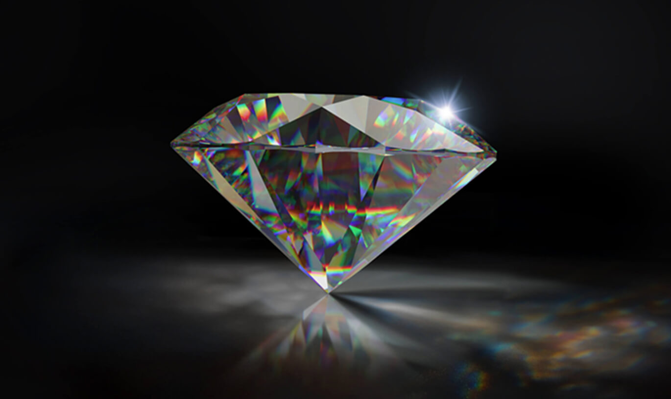 The Fire in a Diamond - The vivid flares of rainbow colour that can be seen as light bends within the diamond.