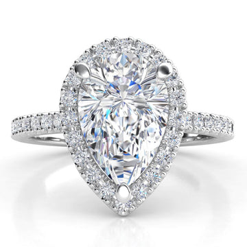 Dune - Pear Cut Diamond Halo Engagement Ring