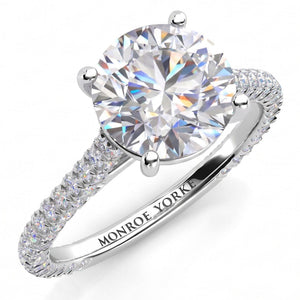 Elsie – Engagement Ring with Diamonds on Three Sides of the Band