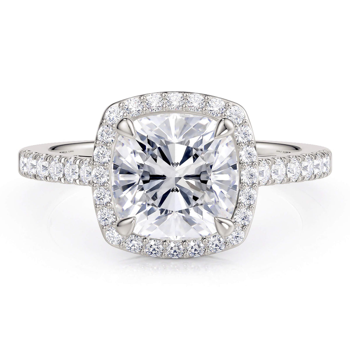 Frankie in 18ct white gold, side view showing the open centre setting