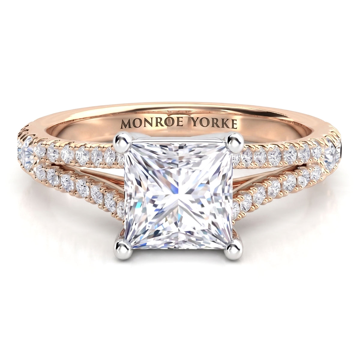 Gemma - Double Band Princess Cut Diamond Engagement Ring