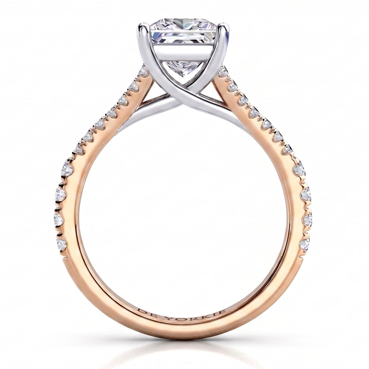 Gemma - Double Band Princess Cut Diamond Engagement Ring
