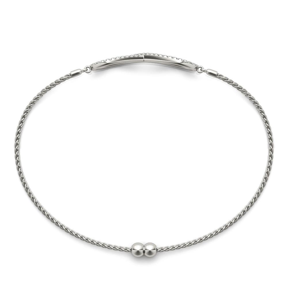 Infinity Sterling Silver & Diamond Tennis Bracelet with Adjustable Flexible Band - Monroe Yorke Diamonds