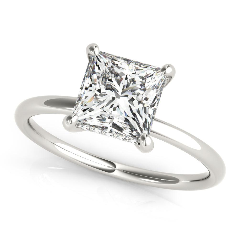 Jenna — Princess Cut Lab Grown Diamond Hidden Halo Engagement Ring — hand-finished lab grown engagement ring by Monroe Yorke Diamonds — view 1