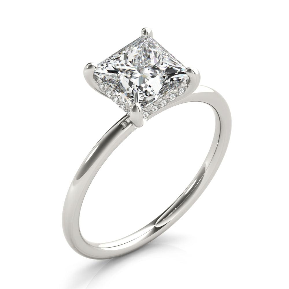 Jenna — Princess Cut Lab Grown Diamond Hidden Halo Engagement Ring — hand-finished lab grown engagement ring by Monroe Yorke Diamonds — view 5