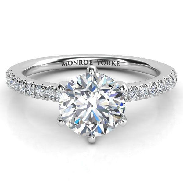 June 1.50ct - Lab Grown Round Diamond Engagement Ring — hand-finished lab grown engagement ring by Monroe Yorke Diamonds — view 1