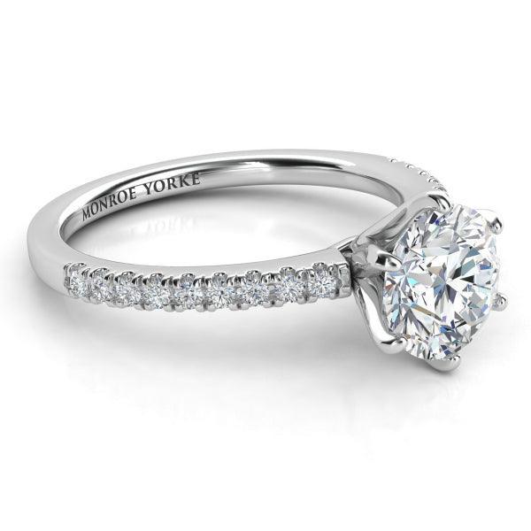 June 1.50ct - Lab Grown Round Diamond Engagement Ring — hand-finished lab grown engagement ring by Monroe Yorke Diamonds — view 3
