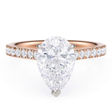 The Karly Pear Cut Engagement Ring: A Romantic Glow in Rose Gold