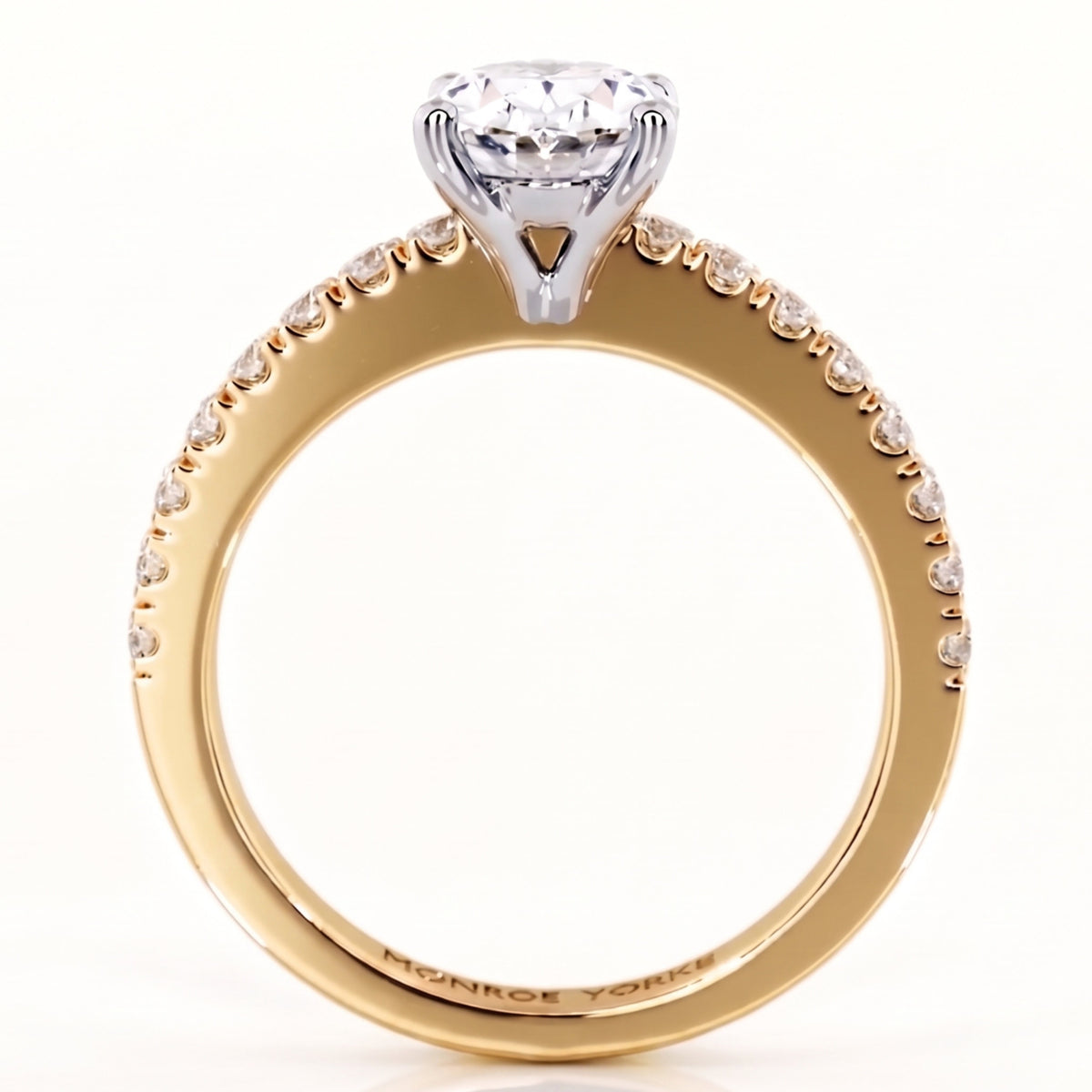 Kendall - Yellow Gold. Oval diamond ring with a low centre setting.