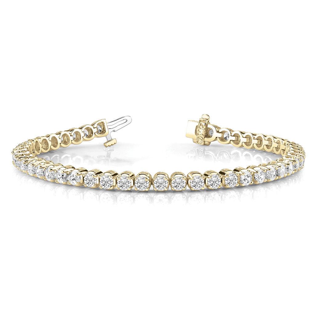 Kiki - gold 2 Carat lab created diamond tennis bracelet in yellow gold