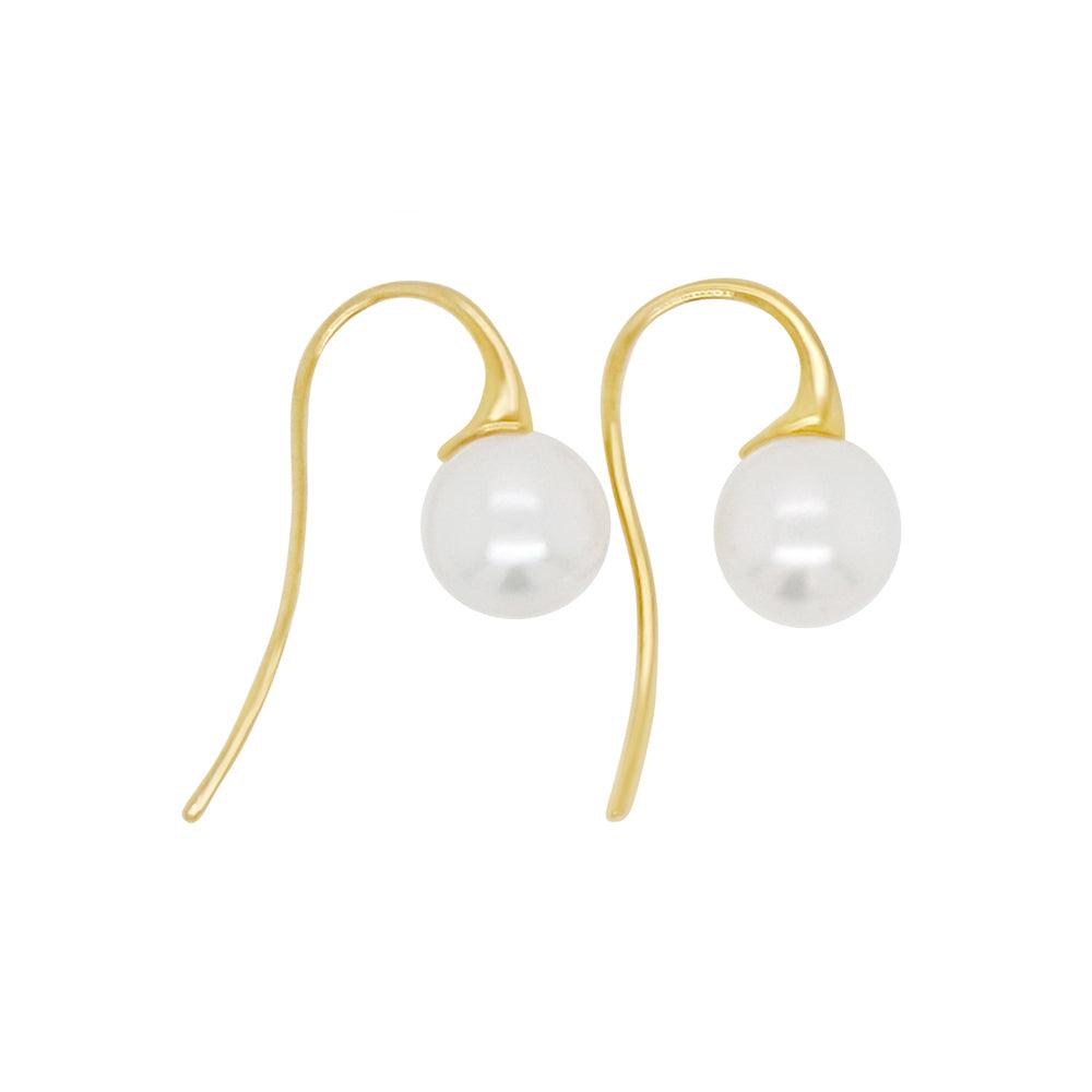 'Kiss of the Sea' - 9-10 mm White South Sea Pearl Drop Earrings - Monroe Yorke Diamonds, view 1