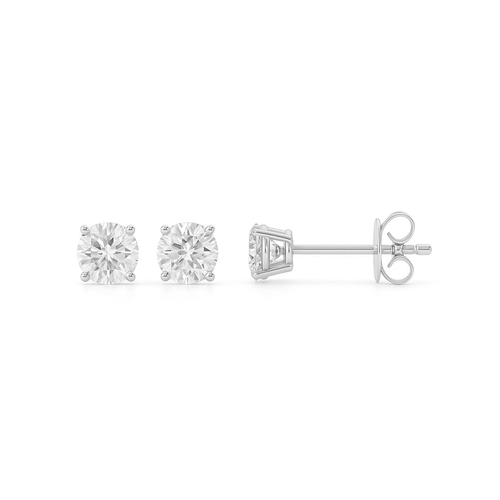 Zoey 0.25 carat (1/4 carat) lab grown diamond ear studs in white gold. A perfect gift. — view 1