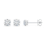 Zoey Lab Grown Diamond Ear Studs / Earrings. Total diamond weight 0.50 carats / half carat. 4 claw setting. 14ct white gold version.