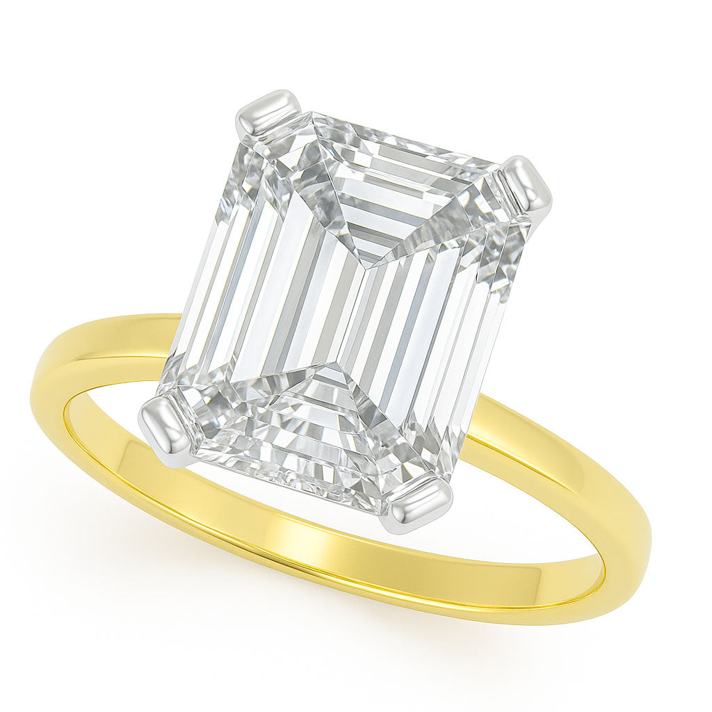 Lenore — Emerald Cut Lab Grown Diamond Solitaire Engagement Ring — hand-finished lab grown engagement ring by Monroe Yorke Diamonds — view 7