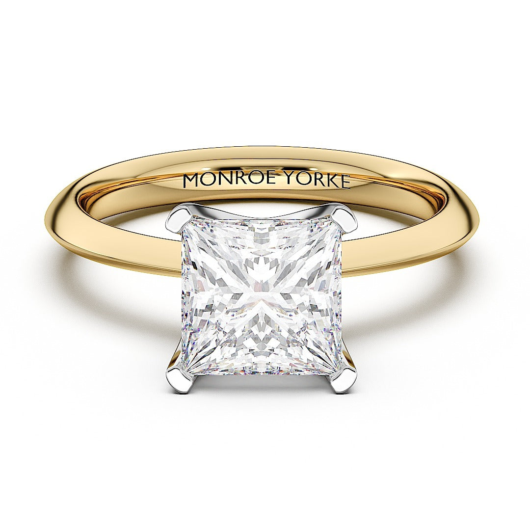 Louisa – Yellow Gold Princess Cut Diamond Solitaire Ring — view 1
