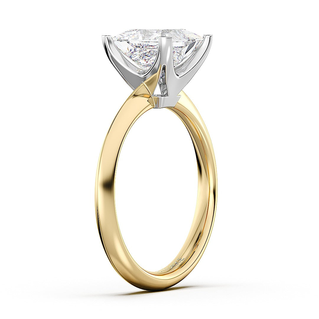 Louisa – Yellow Gold Princess Cut Diamond Solitaire Ring — view 2