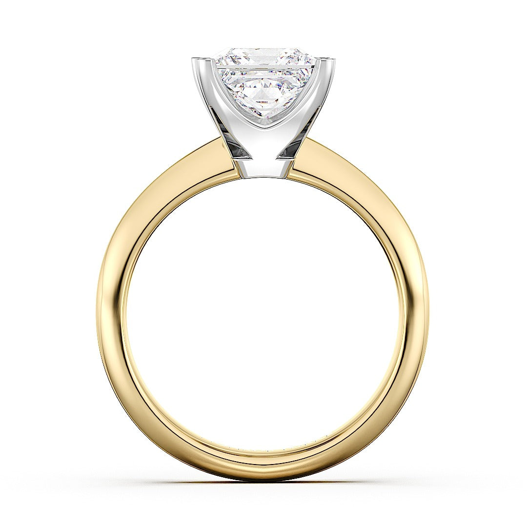 Louisa – Yellow Gold Princess Cut Diamond Solitaire Ring — view 4