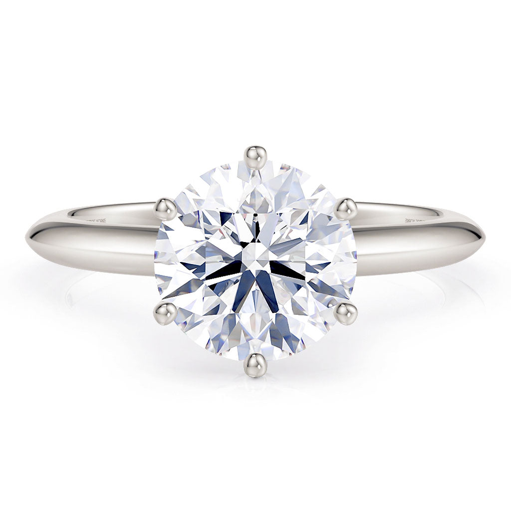 Love 2 carat lab grown round diamond engagement ring. Lab grown diamond engagement rings from Monroe Yorke Diamonds Australia — view 1