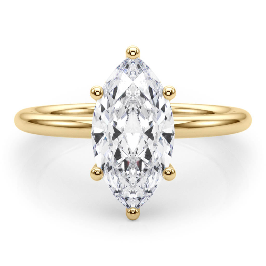 The Maeve — Marquise Lab Grown Diamond Hidden Halo Engagement Ring — hand-finished lab grown engagement ring by Monroe Yorke Diamonds — view 5