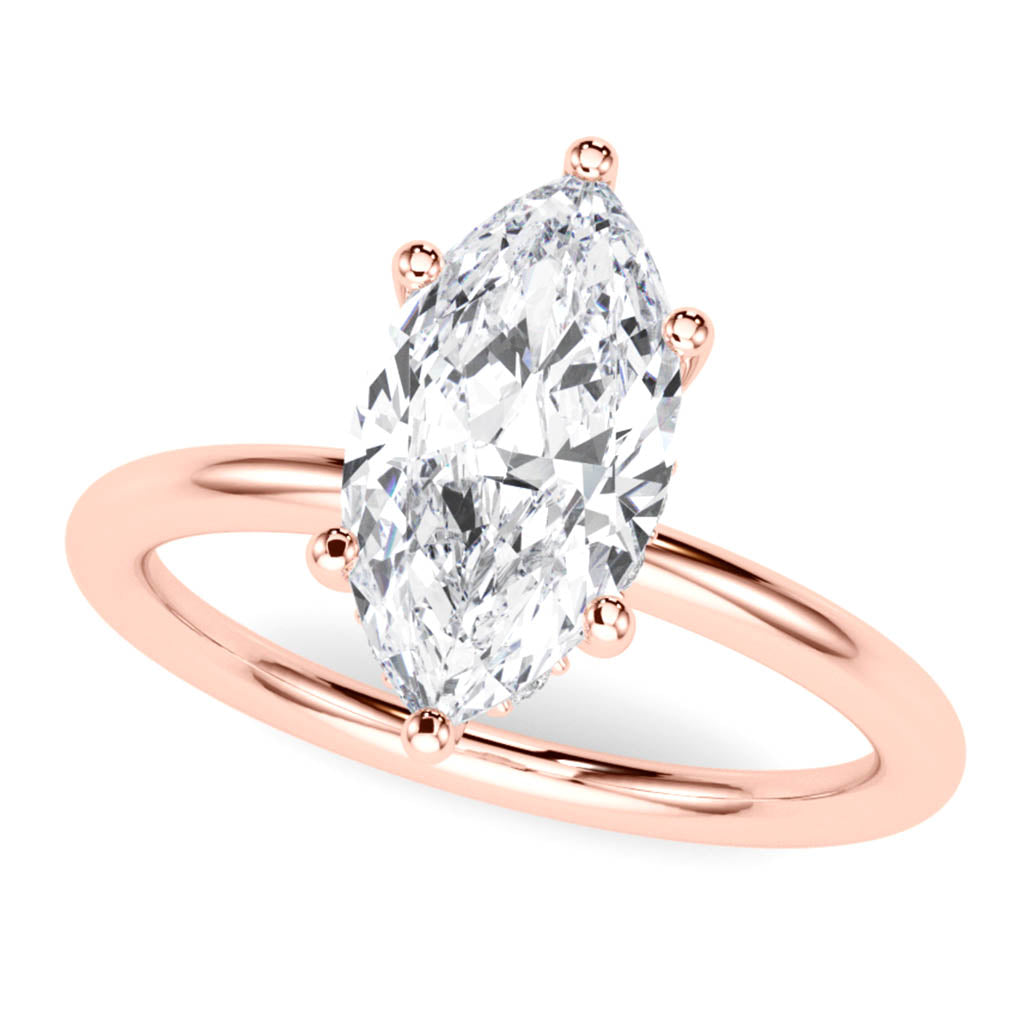 The Maeve — Marquise Lab Grown Diamond Hidden Halo Engagement Ring — hand-finished lab grown engagement ring by Monroe Yorke Diamonds — view 7