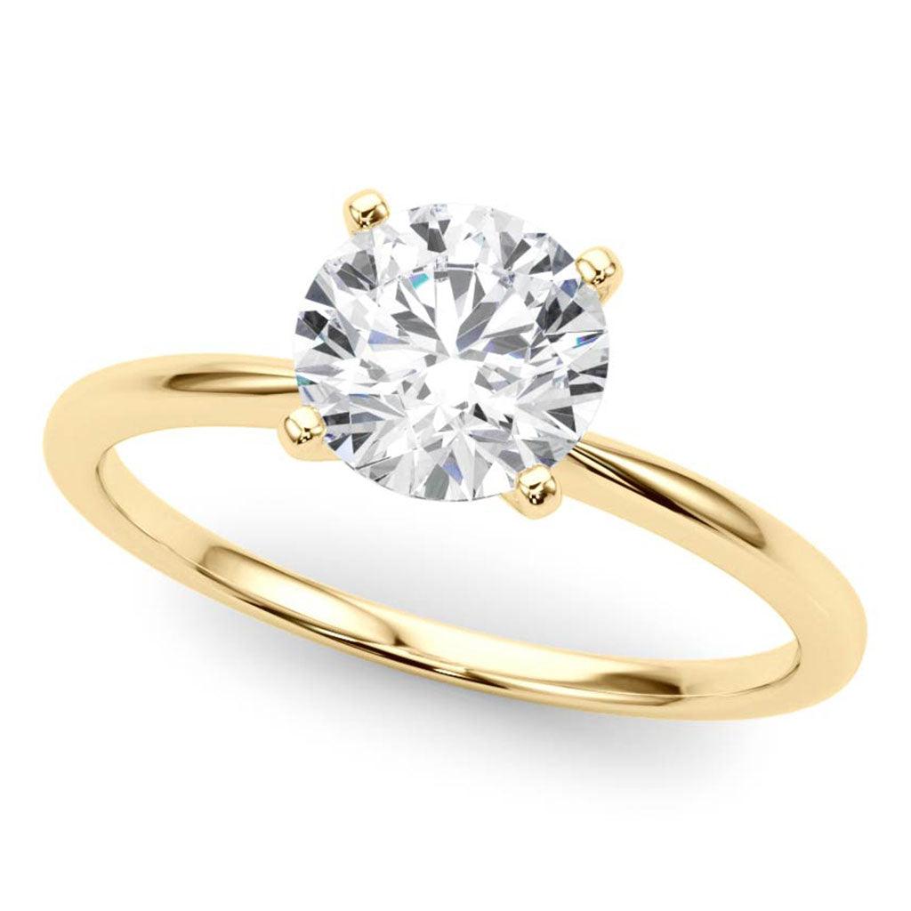 Maria - 3.0 Carat Diamond Solitaire Engagement Ring in Yellow Gold — hand-finished lab grown engagement ring by Monroe Yorke Diamonds — view 2