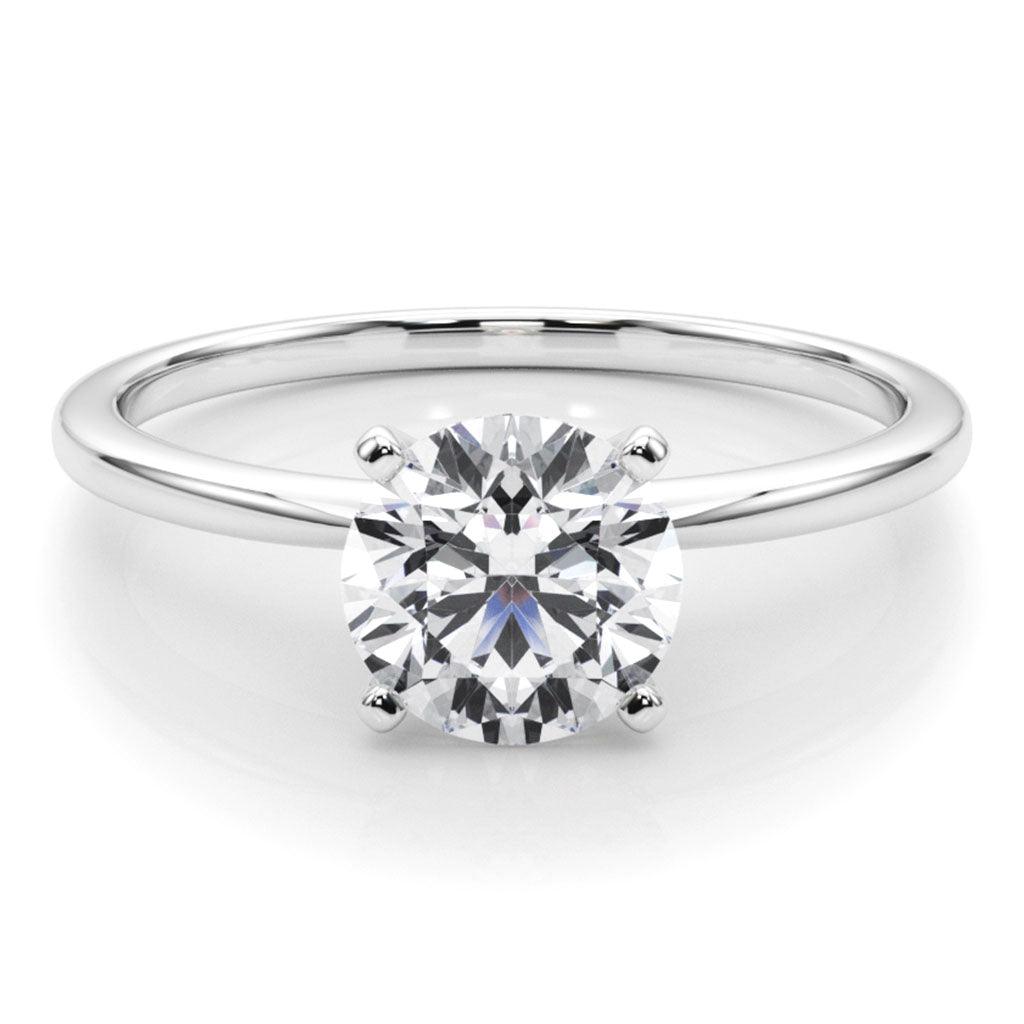 Maria - 3.0 Carat Diamond Solitaire Engagement Ring in White Gold or Platinum — hand-finished lab grown engagement ring by Monroe Yorke Diamonds — view 2