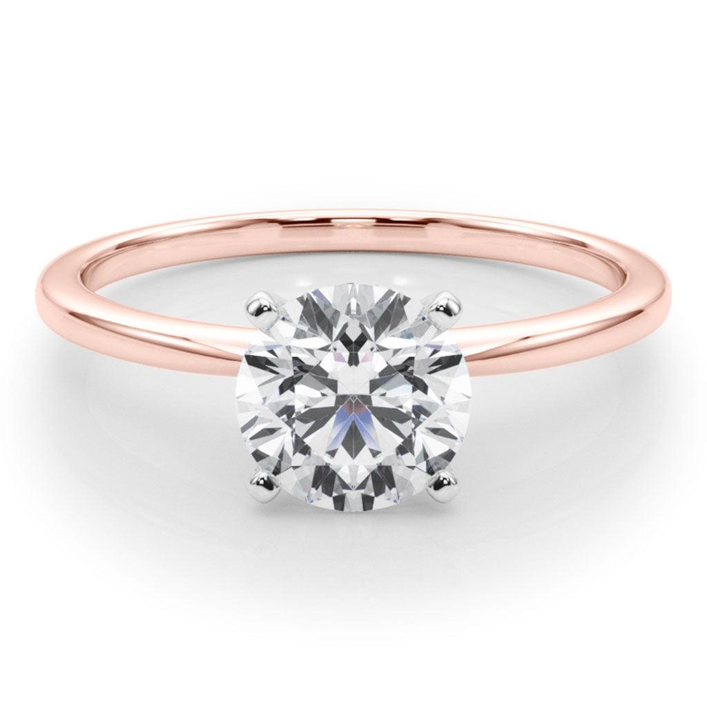 Maria - one carat lab grown diamond solitaire ring.  Cenre diamond ideal cut, one carat round lab grown diamond. 
