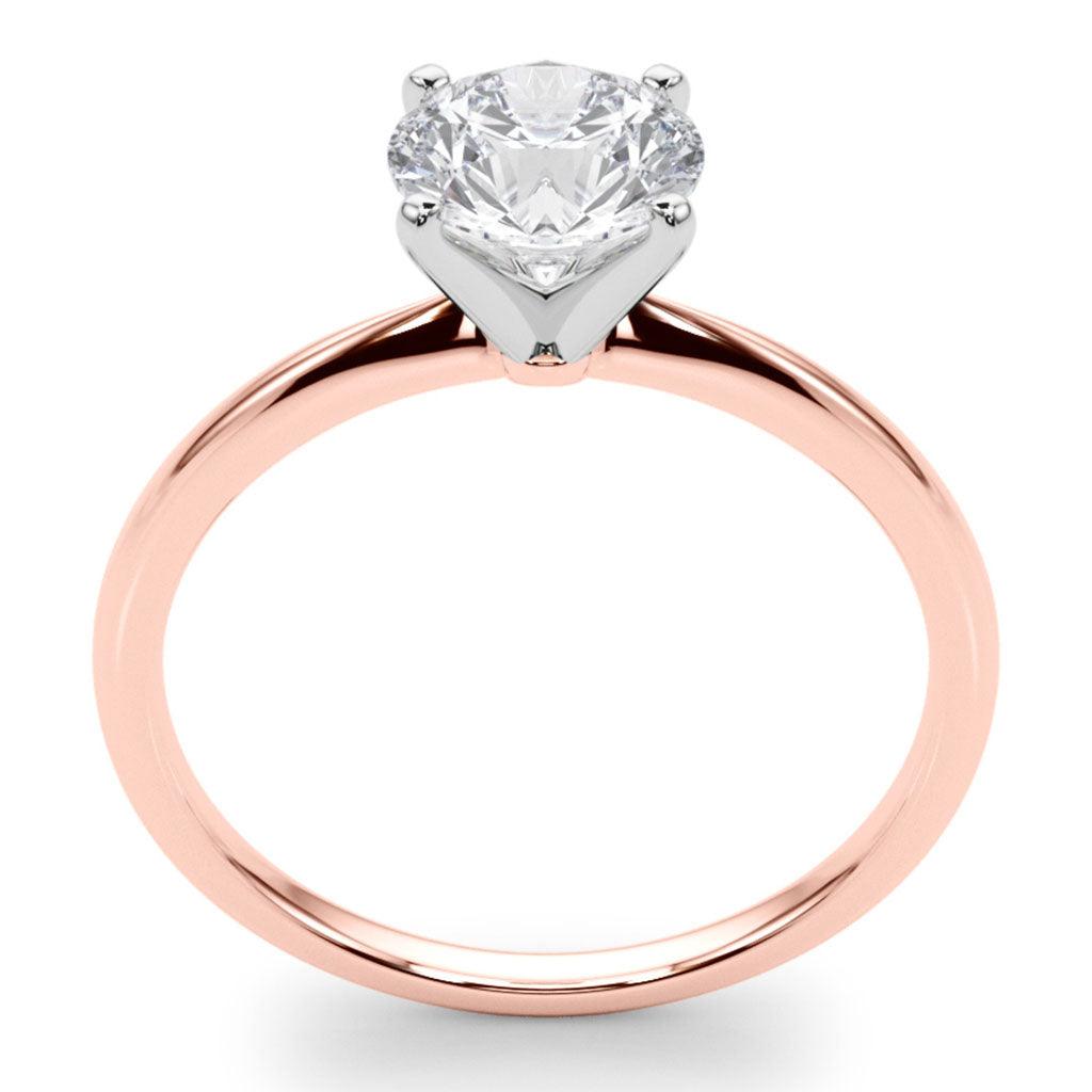 Maria - one carat diamond solitaire ring, side view. Lab grown diamond ring.  