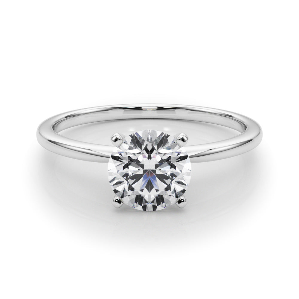 Maria - 4 Claw Solitaire Ring Setting with a Delicate Rounded Band