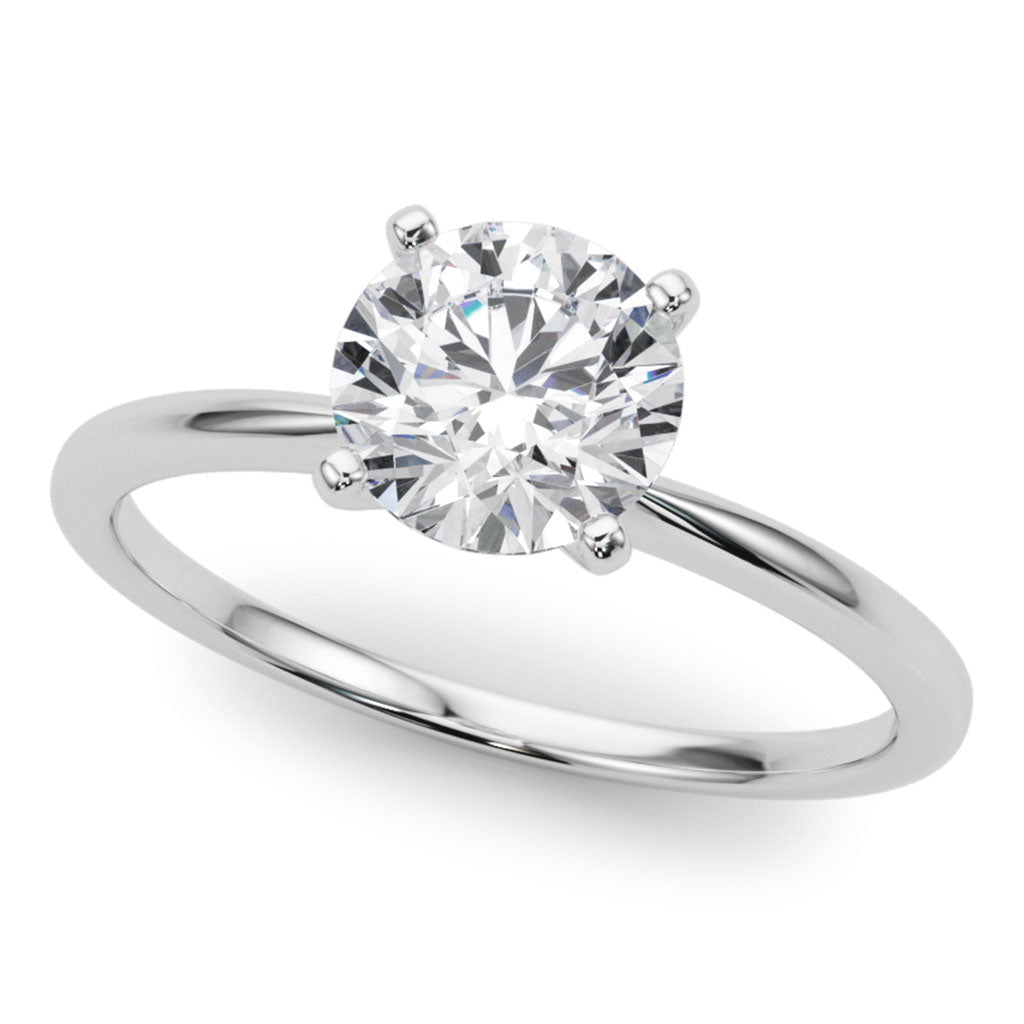 Maria - 4 Claw Solitaire Ring Setting with a Delicate Rounded Band