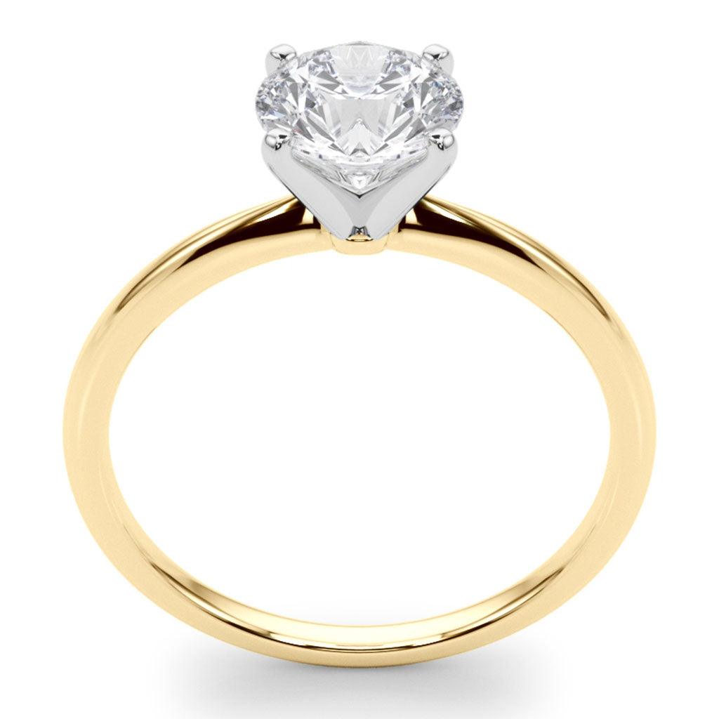 Maria solitaire setting in yellow gold, side view