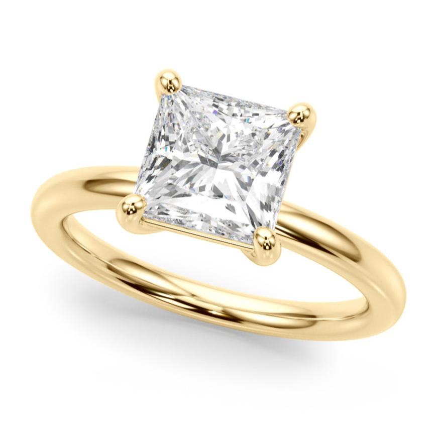 Melody — Princess Cut Lab Grown Diamond Solitaire Engagement Ring — hand-finished lab grown engagement ring by Monroe Yorke Diamonds — view 1