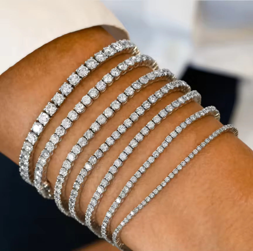 Premium tennis bracelets created with Moissanites