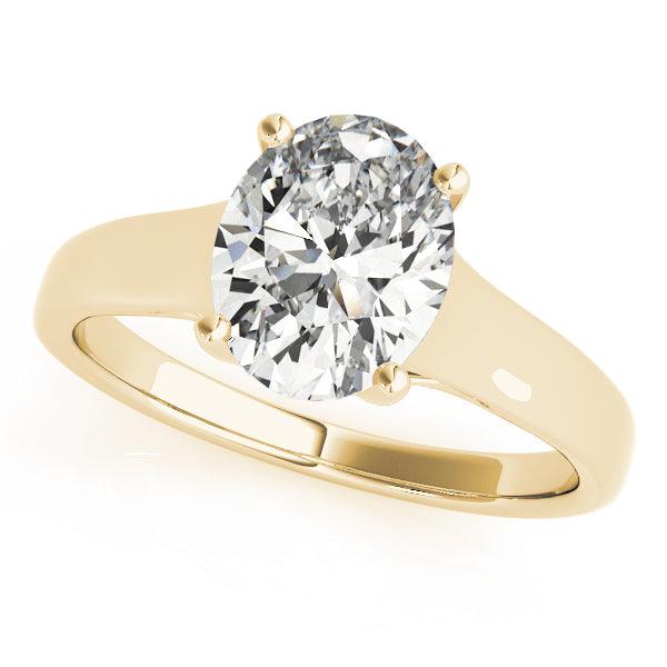 Nell - Oval Cut Diamond Engagement Ring with Crossing Arms