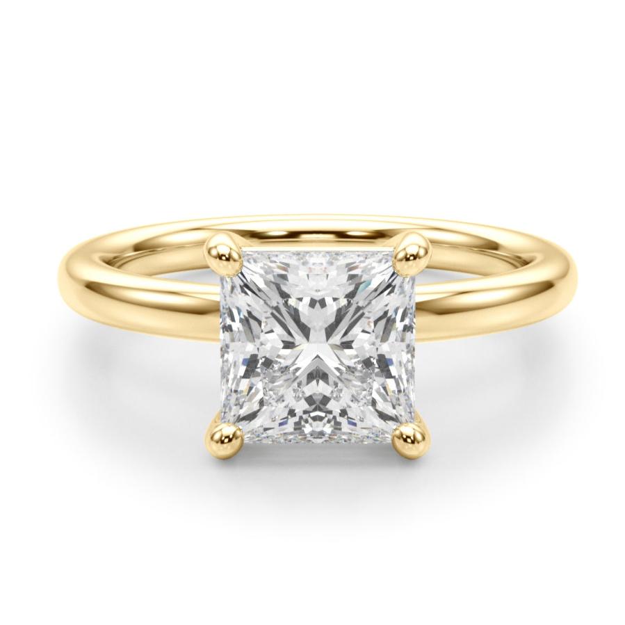 Melody — Princess Cut Lab Grown Diamond Solitaire Engagement Ring — hand-finished lab grown engagement ring by Monroe Yorke Diamonds — view 4