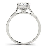 2 carat princess cut lab grown diamond solitaire ring, white gold or platinum - side view showing stunning centre setting