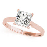 2 carat princess cut lab grown diamond solitaire ring, rose gold