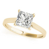 2 carat princess cut lab grown diamond solitaire ring in gold