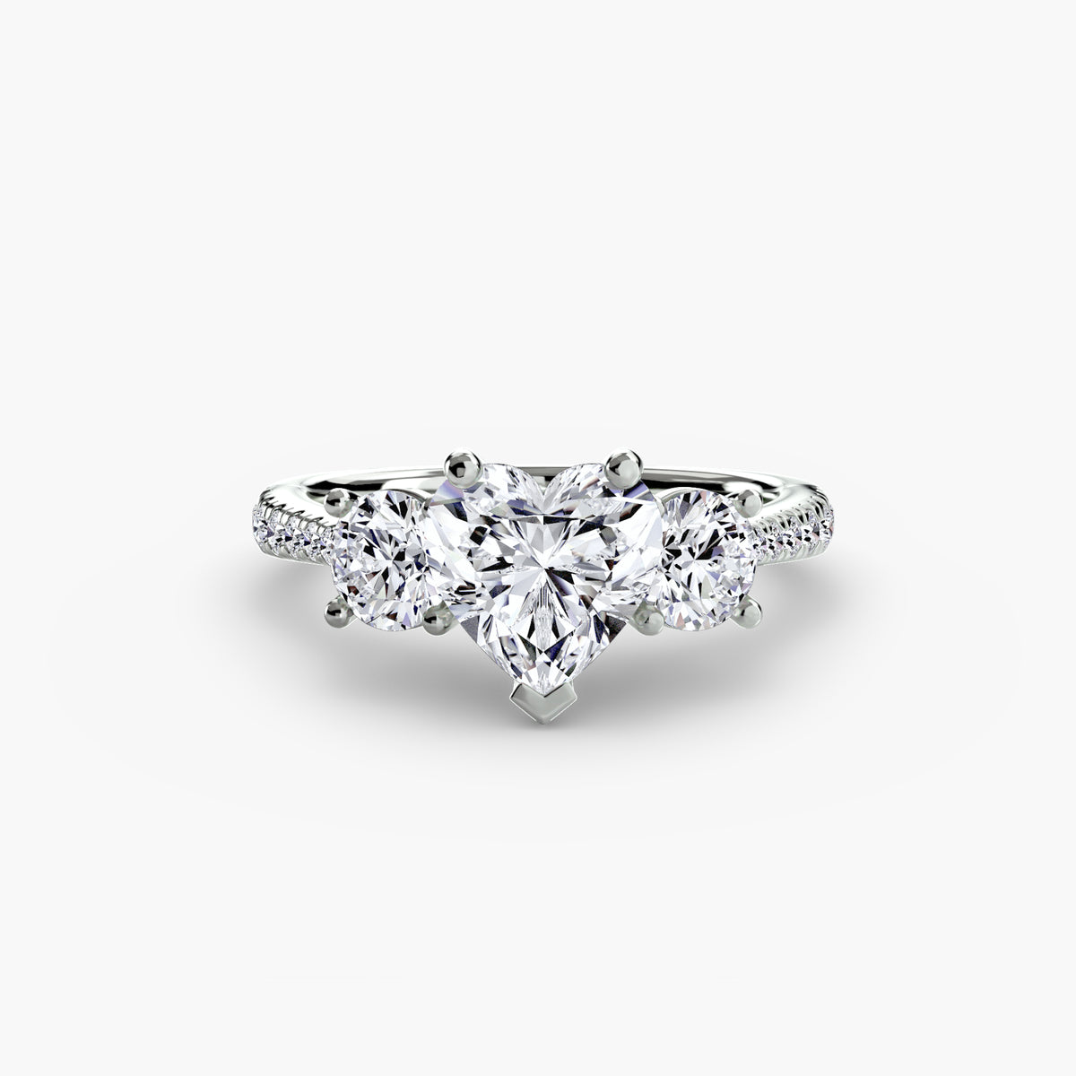 Three-Stone with Pavé Band — view 38