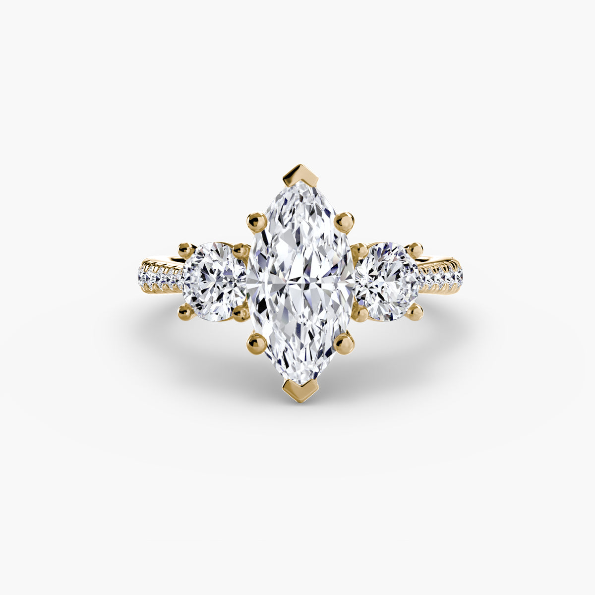 Three-Stone with Pavé Band — view 81