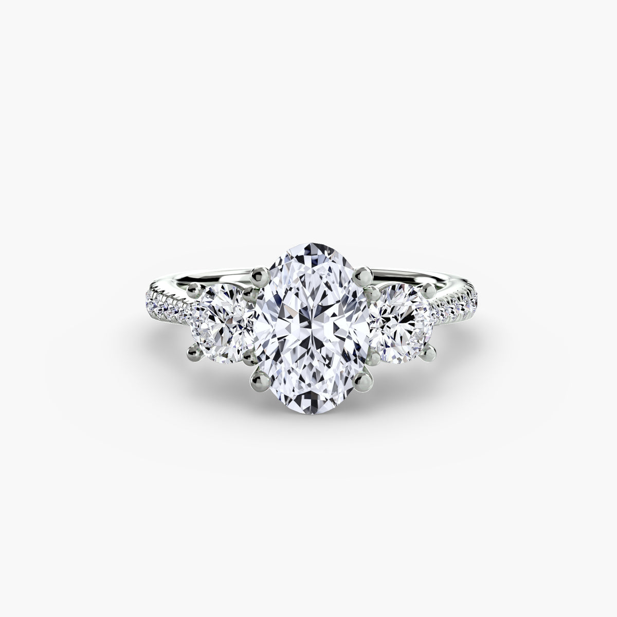 Three-Stone with Pavé Band — view 35