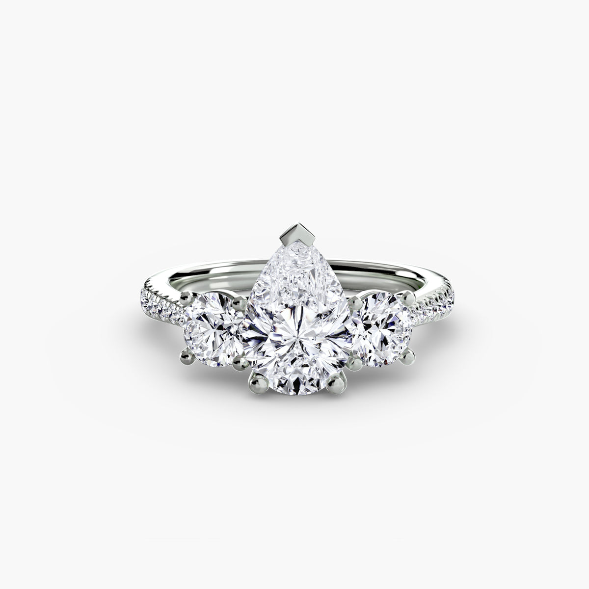 Three-Stone with Pavé Band — view 66