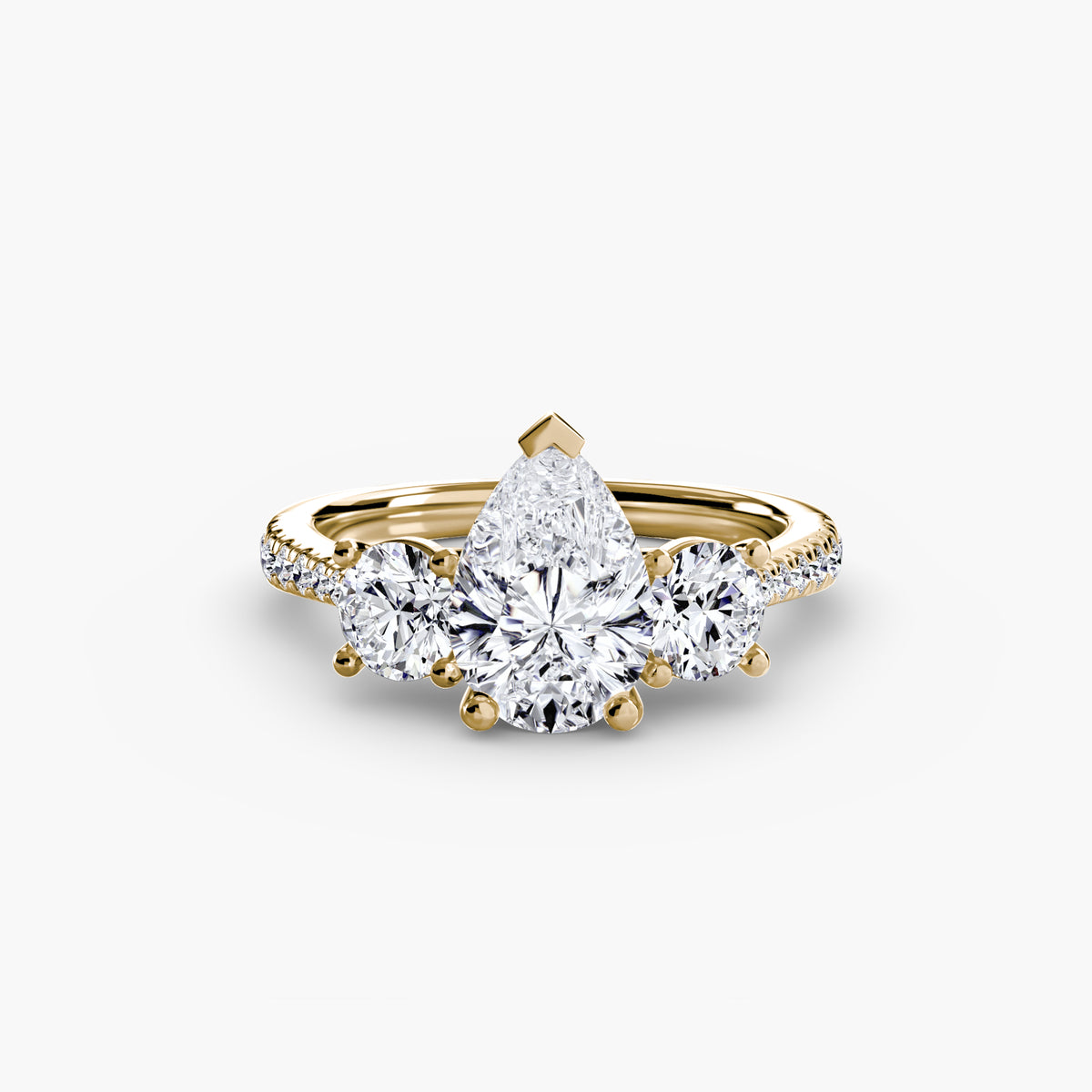 Three-Stone with Pavé Band — view 46