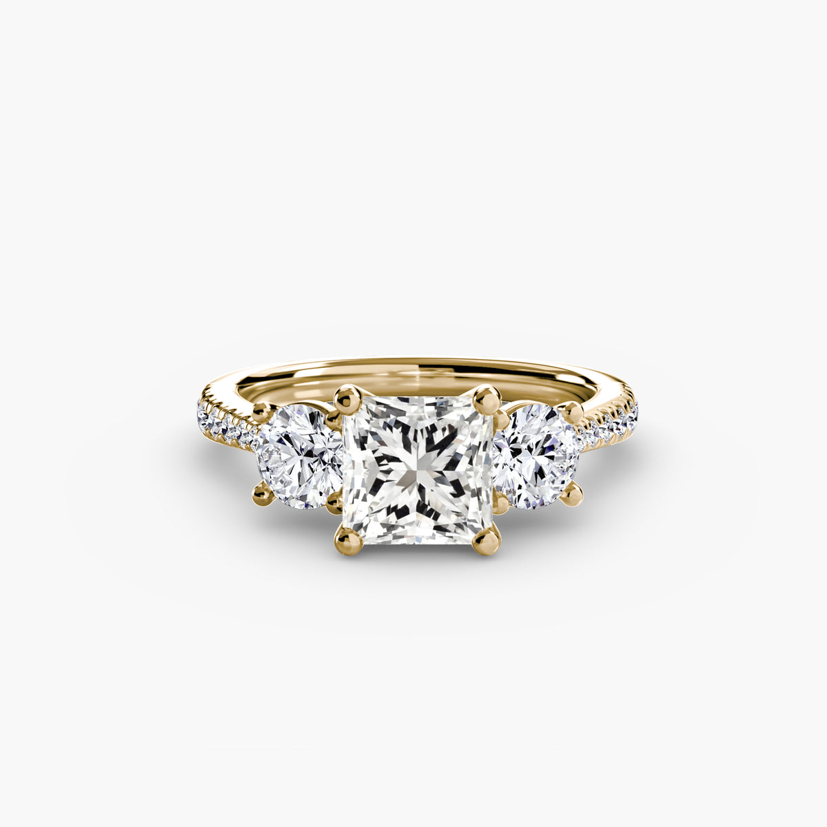 Three-Stone with Pavé Band — view 43