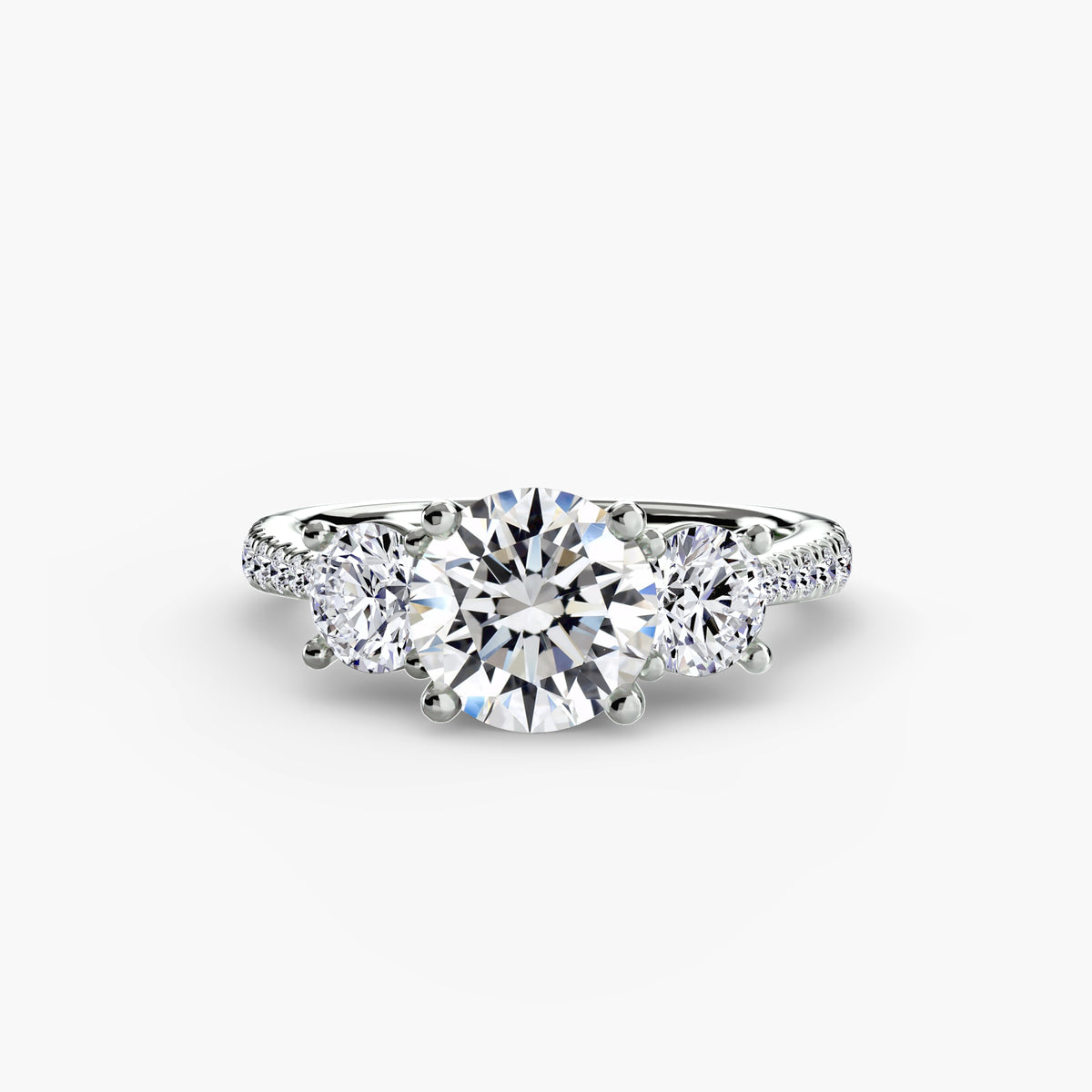 Three-Stone with Pavé Band — view 92