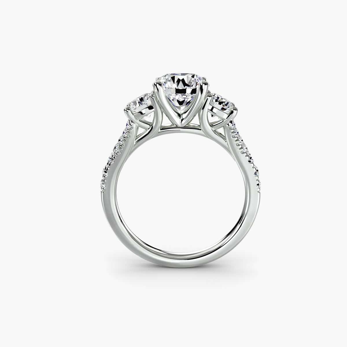 Three-Stone with Pavé Band 3 — view 1