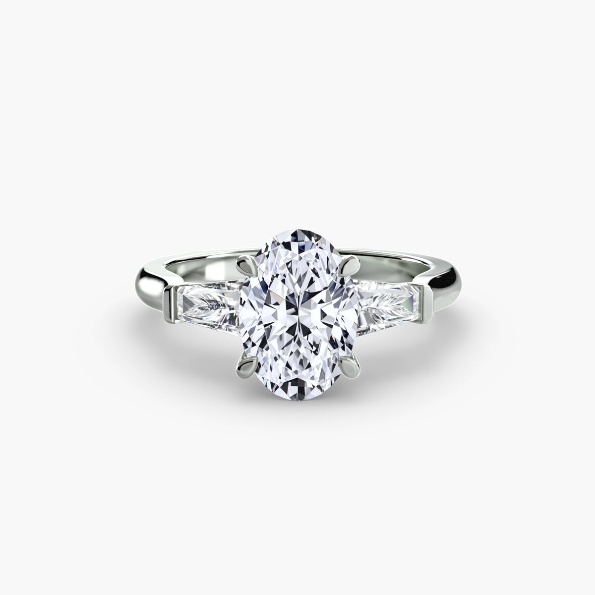 Three-Stone Ring (Baguette Side Stones) — view 32
