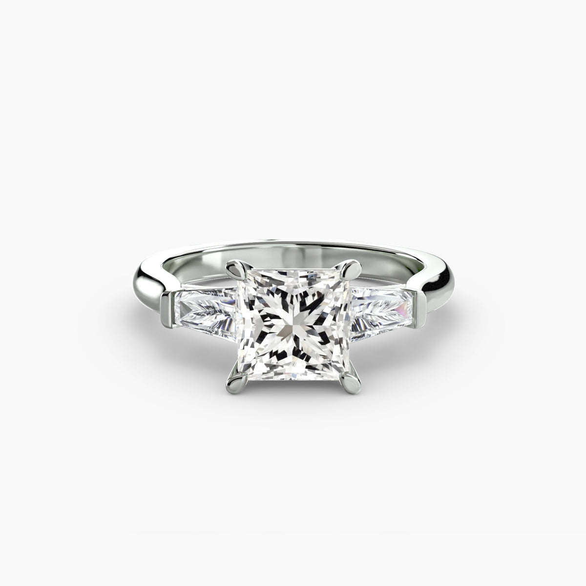 Three-Stone Ring (Baguette Side Stones) — view 3