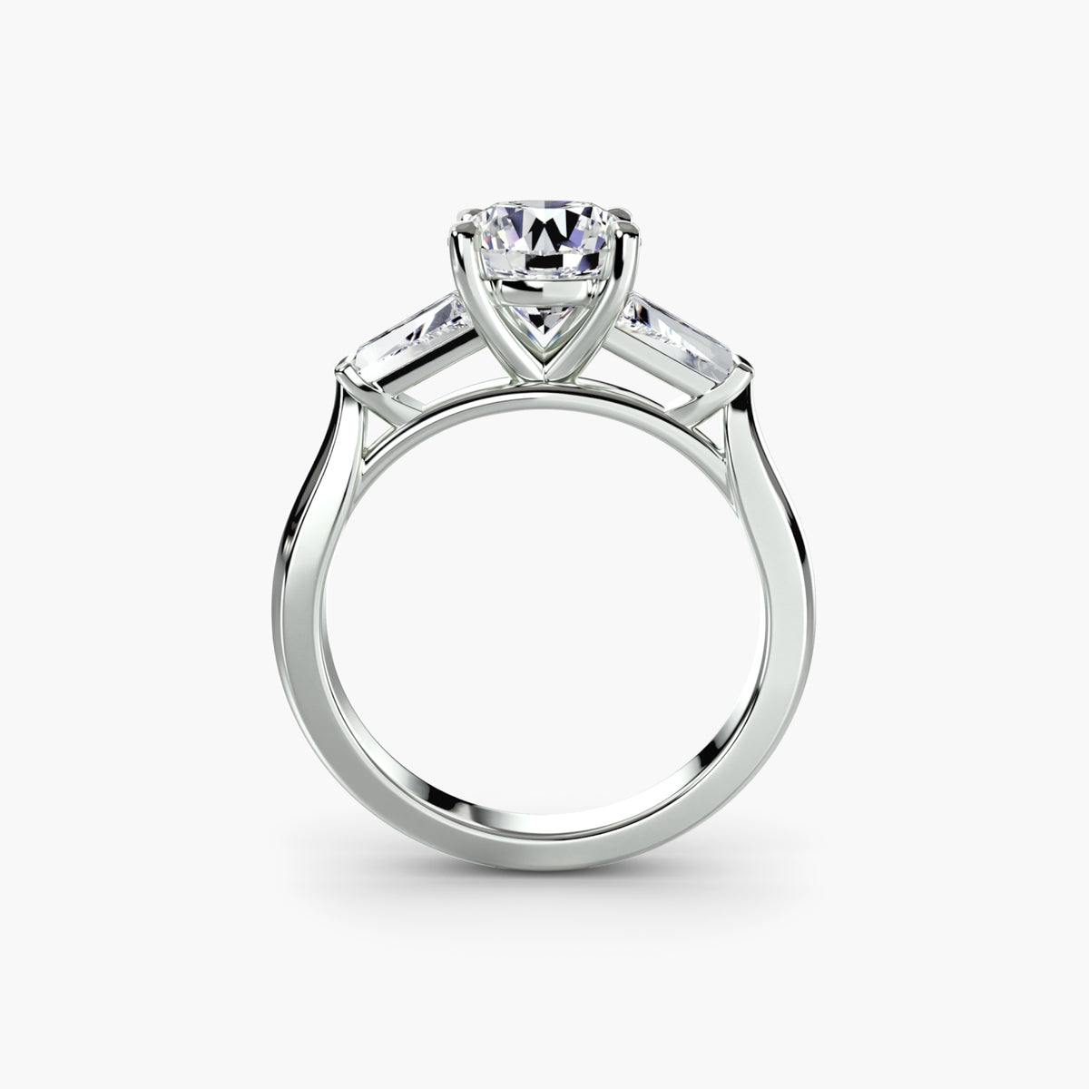 Three-Stone Ring (Baguette Side Stones) — view 1